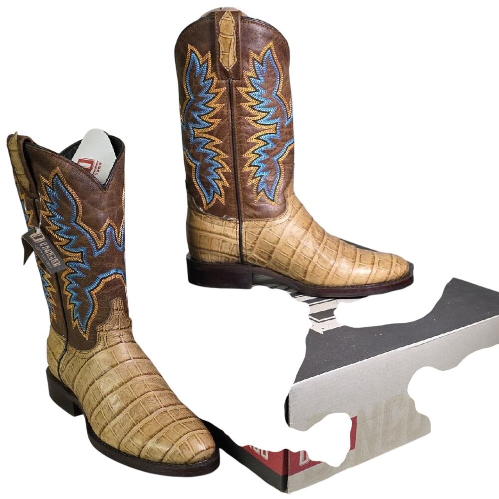 Dingo Trail Boss Tan Leather Western Cowboy Boots Mens Size 8.5 EW NEW